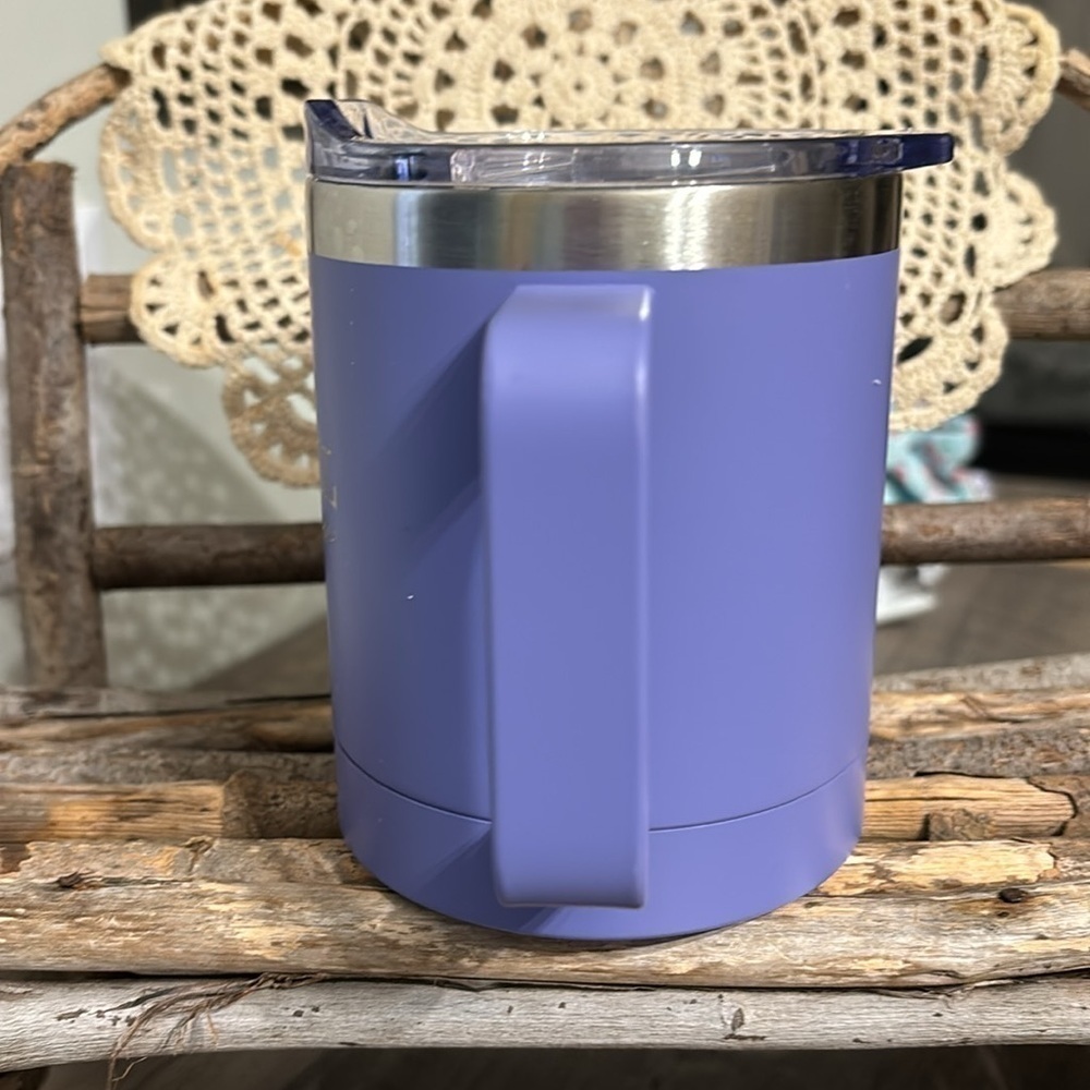 PRE OWNED BE STILL AND KNOW PSALMS 46:10 LAVENDER CAMP STYLE STAINLESS STEEL MUG - Picture 4 of 12